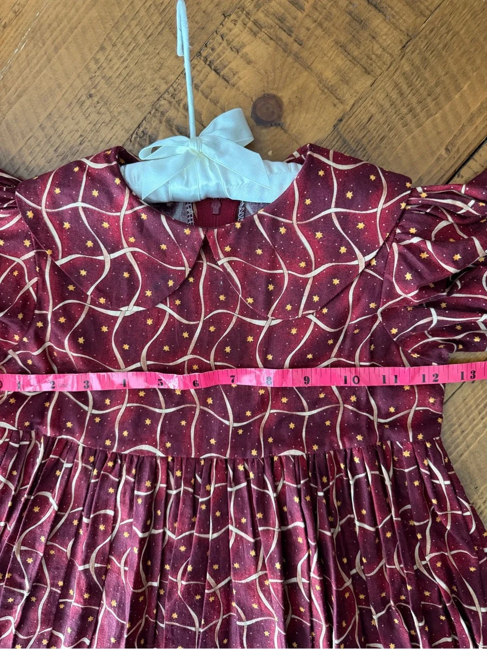 Girls' Handmade Christmas Holiday Print Apron dress